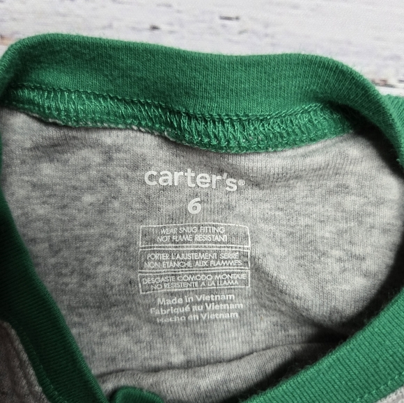 Carters Snug Fit Dinosaur Christmas PJs pajamas + CP long sleeve Ninja t-shirt 6 - Picture 3 of 9